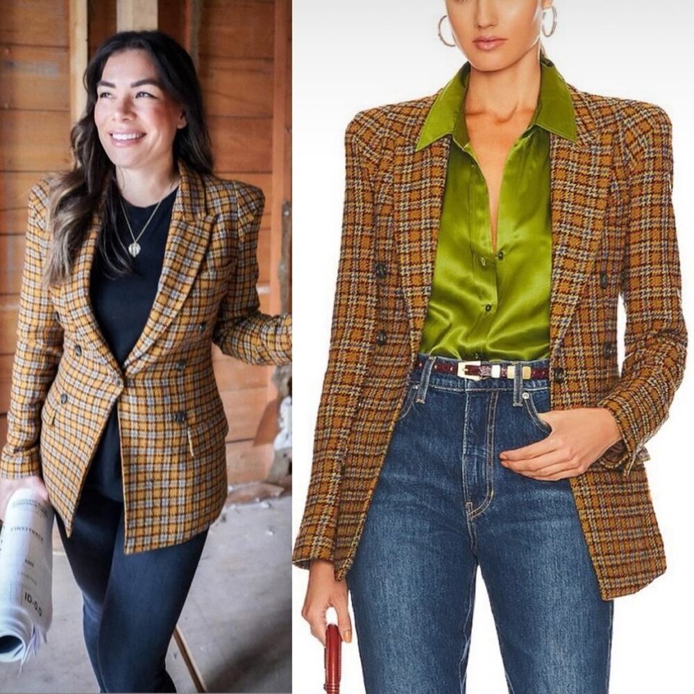Smythe Plaid Blazer Not A Pagoda Tweed Plaid Single Button Jacket Size 0